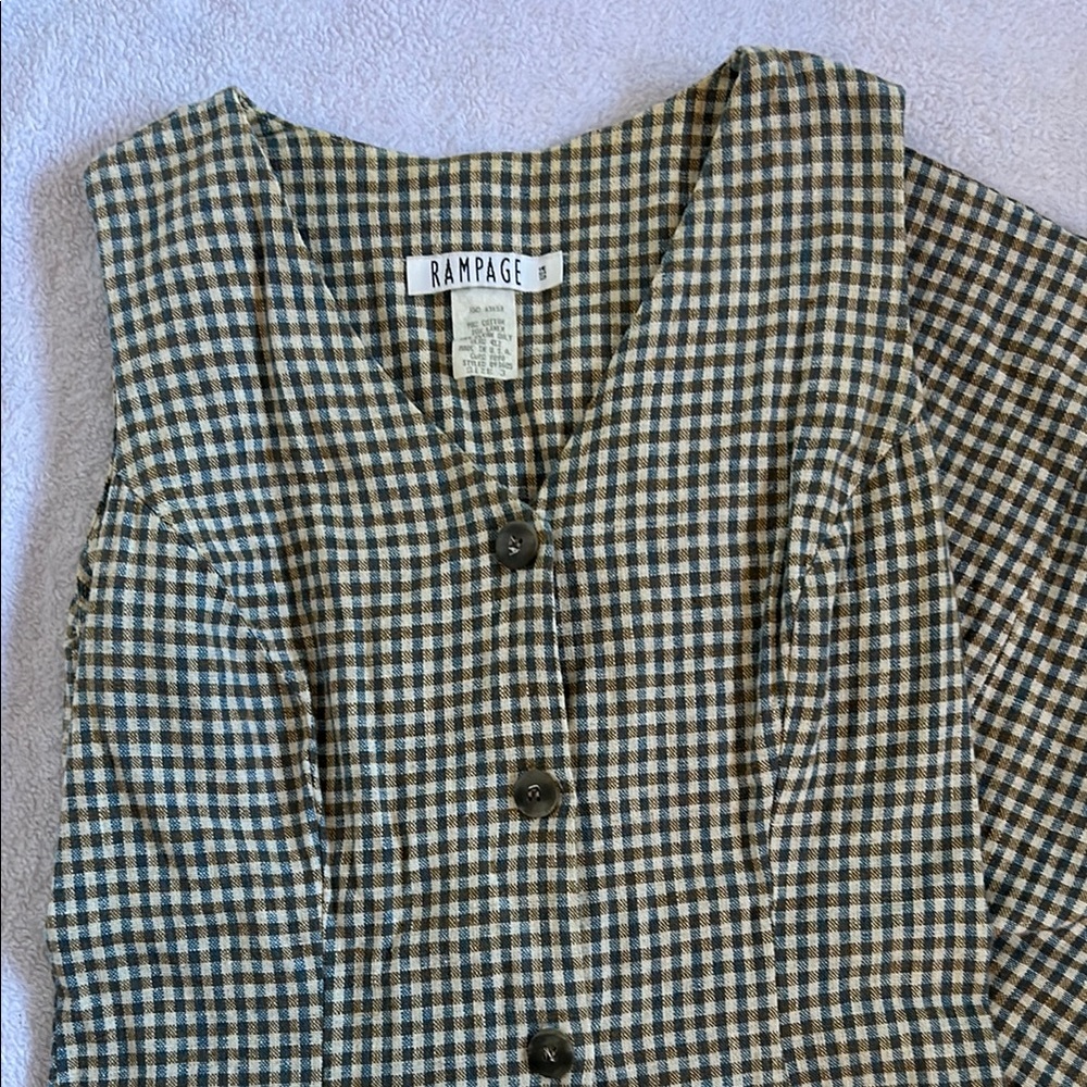 Y2K Rampage Plaid Button Midi Dress - Picture 2 of 10